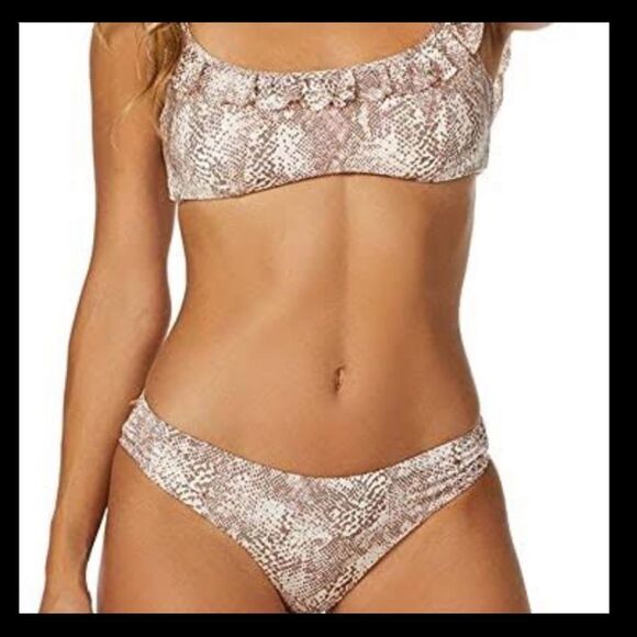 NWT Radio Fiji Ruffled Snake Print Midori Bottom & Top in Driftwood size Medium - Picture 8 of 12